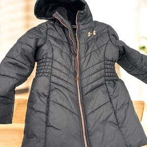 Under Armour Black Quilted Jacket with Gold Accent